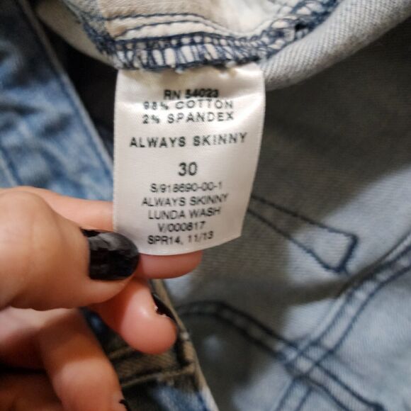 Gap 1969 Womens Always Skinny Jeans Size 30 Light Blue Mid Rise Stretch - Picture 12 of 12